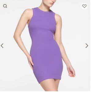 Skims Ultra Violet Ribbed Cotton Tank Dress XL